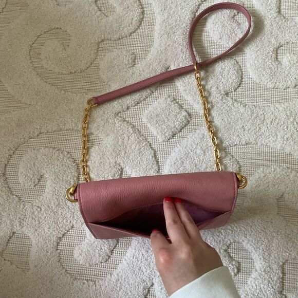 Tory Burch Britten Chain Wallet Crossbody Bag Bubblegum Rose Pink - Picture 6 of 6